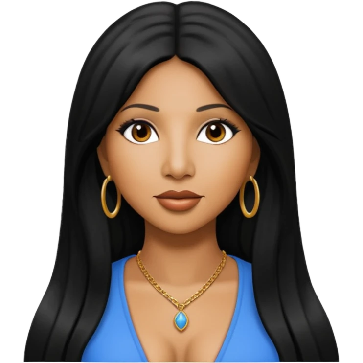 Toni Braxton with long black hair emoji