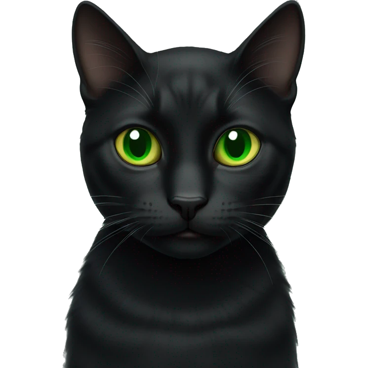 black cat green eyes emoji