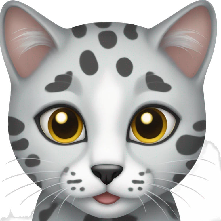 Grey and white spotted cat  emoji