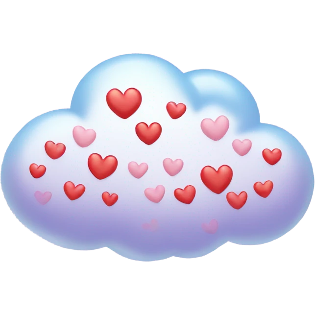 cloud emoji with hearts on it  emoji