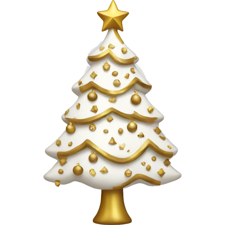 white and gold christmas tree emoji