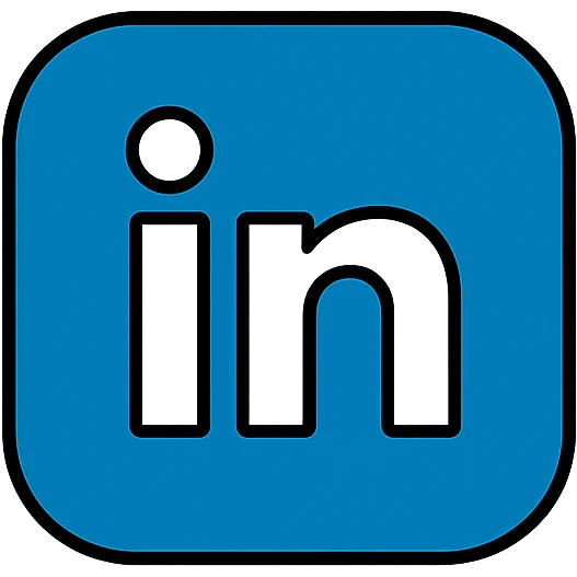 Create a simple, modern, and clean icon style emoji of the LinkedIn logo. Keep the background blue and the letters white, with no additional background around the logo. The style should be a modern and sleek icon style with clear outlines and color. emoji