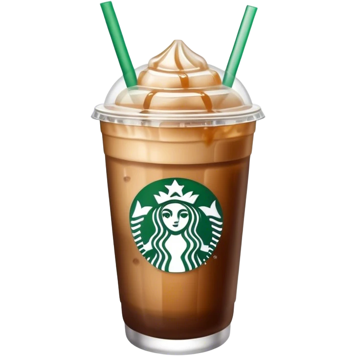 Starbuck ice coffee with ice cubes emoji