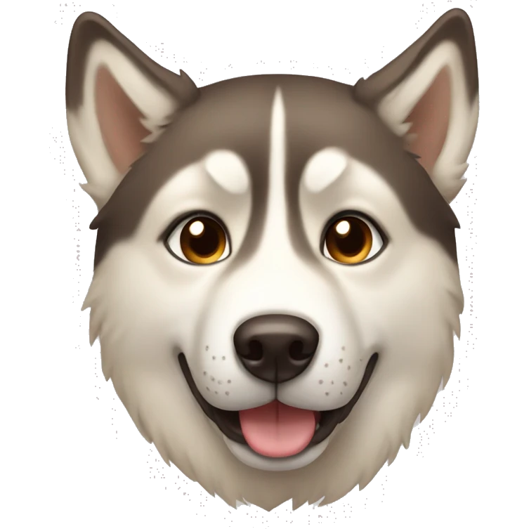 Husky dog Brown beige  emoji