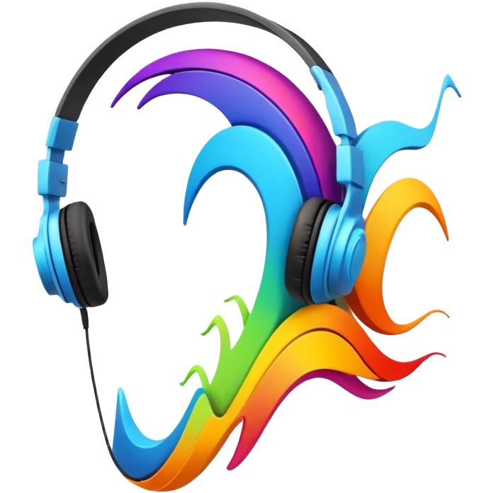sound wave creature listening to music with headphones emoji