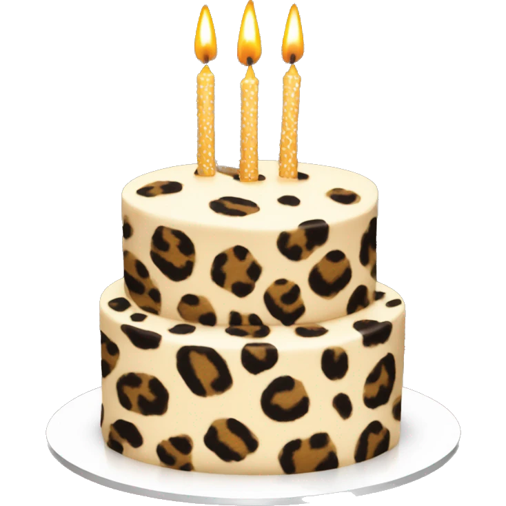 Birthday cake with Leopard print  emoji