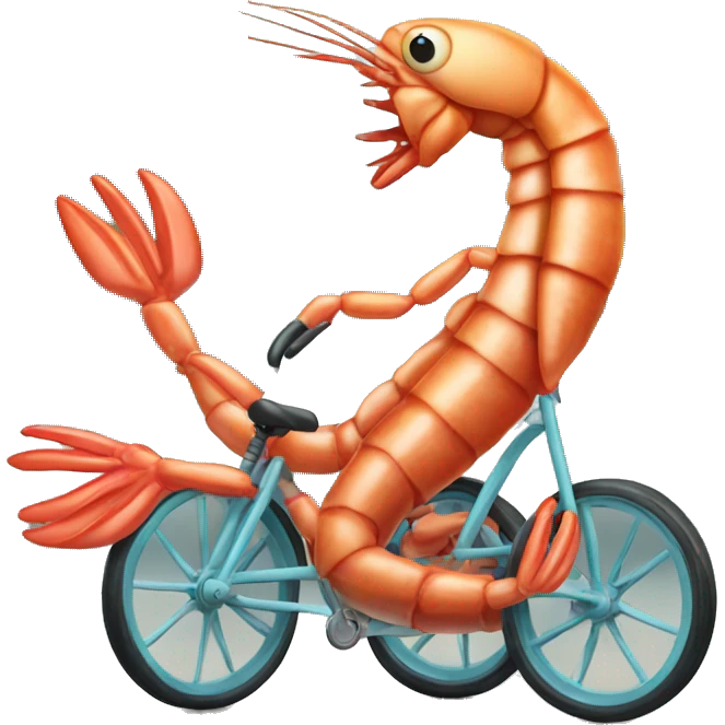 Shrimp on a tricycle  emoji