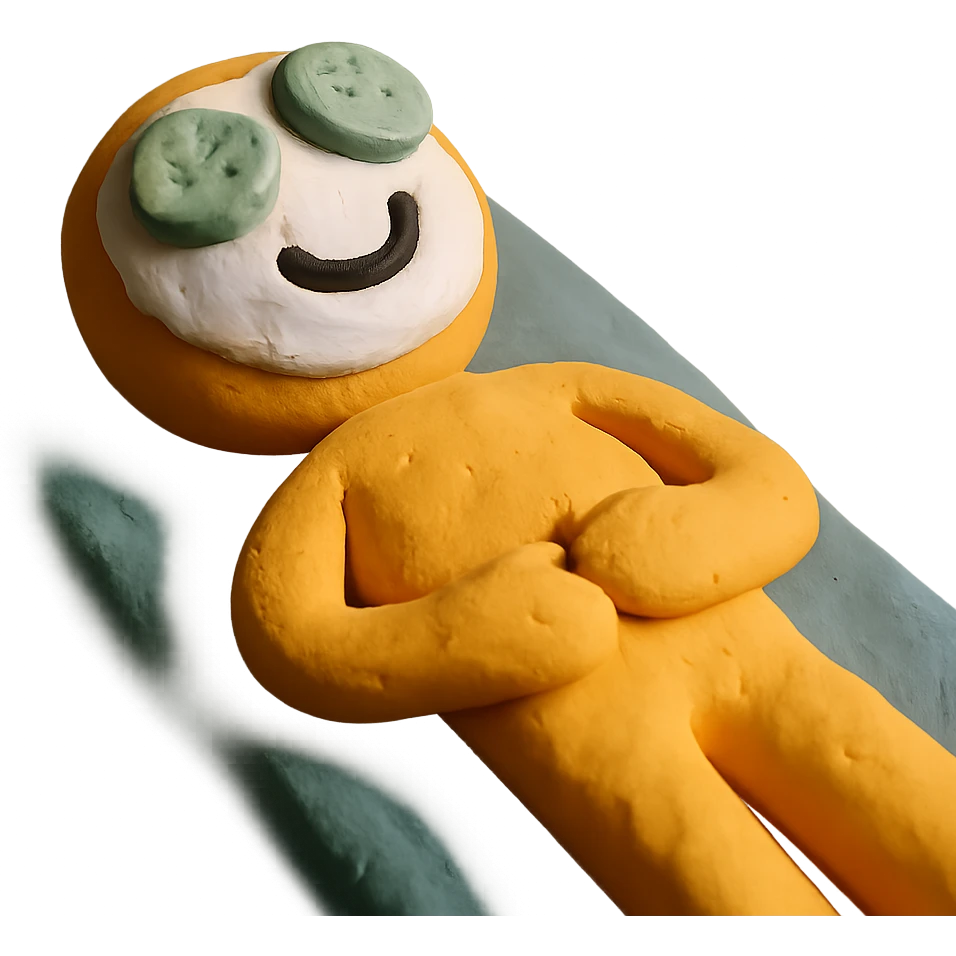 smiley face with a white clay mask, relaxing emoji