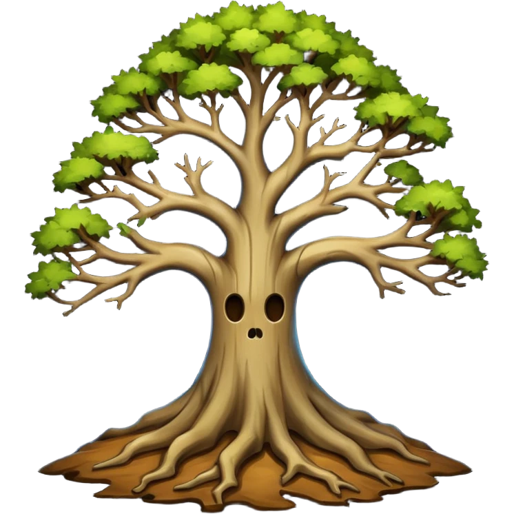 hallow tree, negative : emoji. emoji