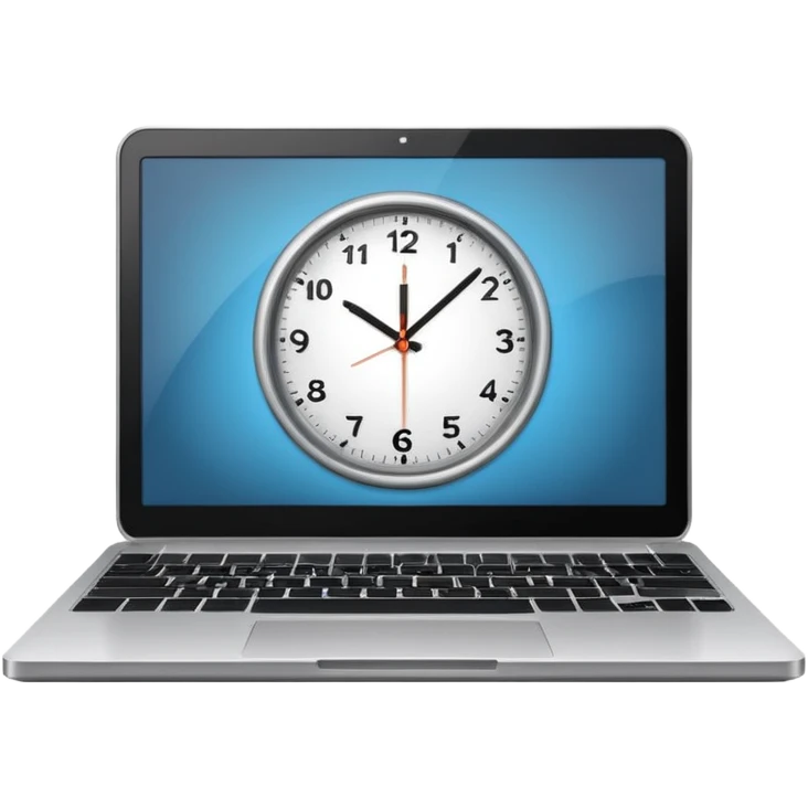 laptop with a clock above it emoji