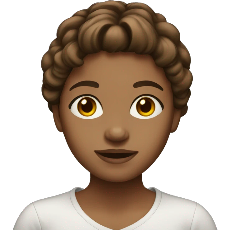 brown-haired girl medium hair emoji