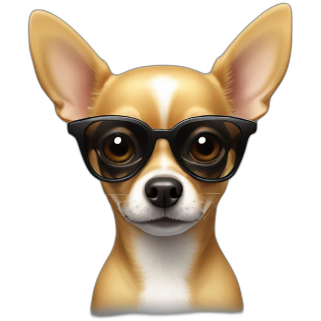 chihuahua NEGRO CON GAFAS DE SOL OSCURAS emoji