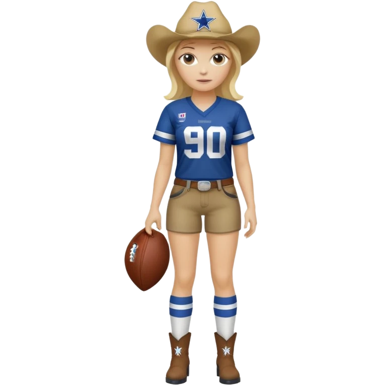 full body fat blonde with cowboys jersey emoji