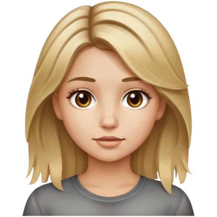 Girl with dirty blonde hair with highlights  emoji