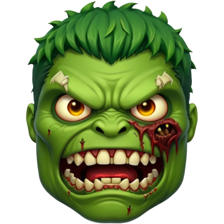 Zombie hulk face  emoji