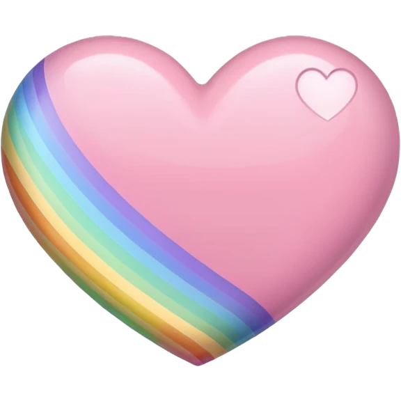 sakura heart with a pastel rainbow emoji