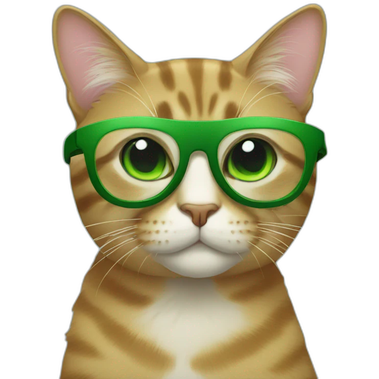 Cat with greenglasses emoji