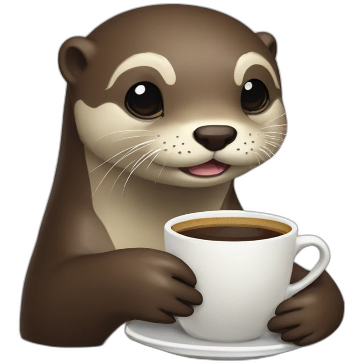 cute small claw river otter drinking coffee discord emote emoji
