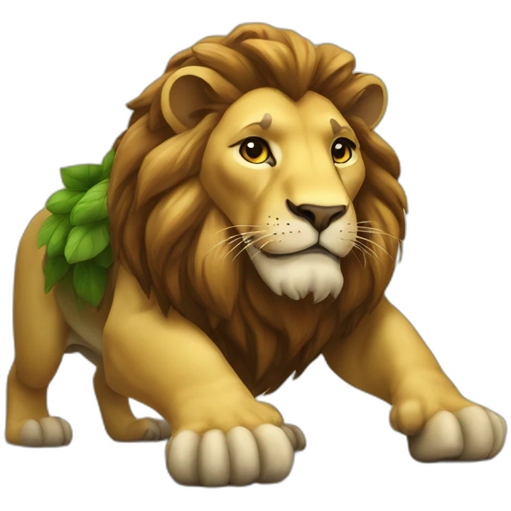 Lion sur tortue emoji