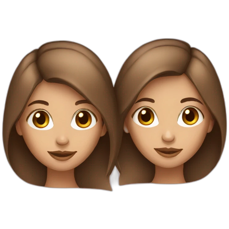 two Russian sisters Brown hair emoji