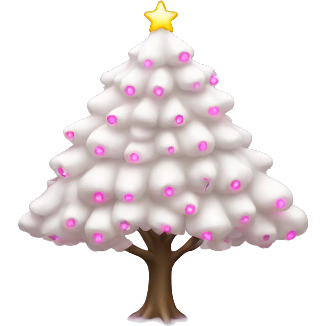 White New year tree with pink lights emoji