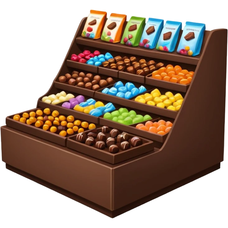 supermarket stand with chocolates and sweets emoji