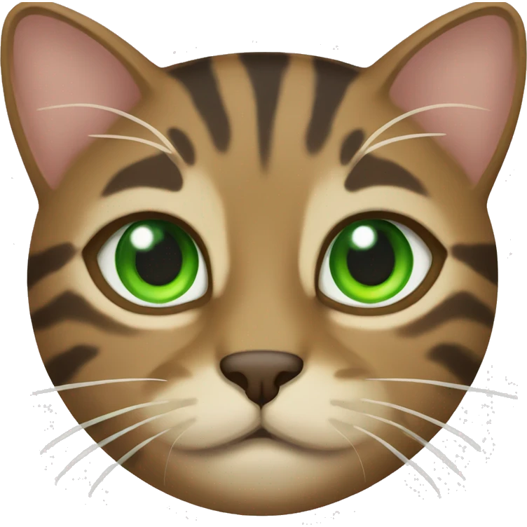 Brown tabby cat with green eyes emoji