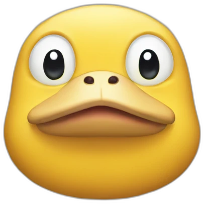 Psyduck flat face emoji