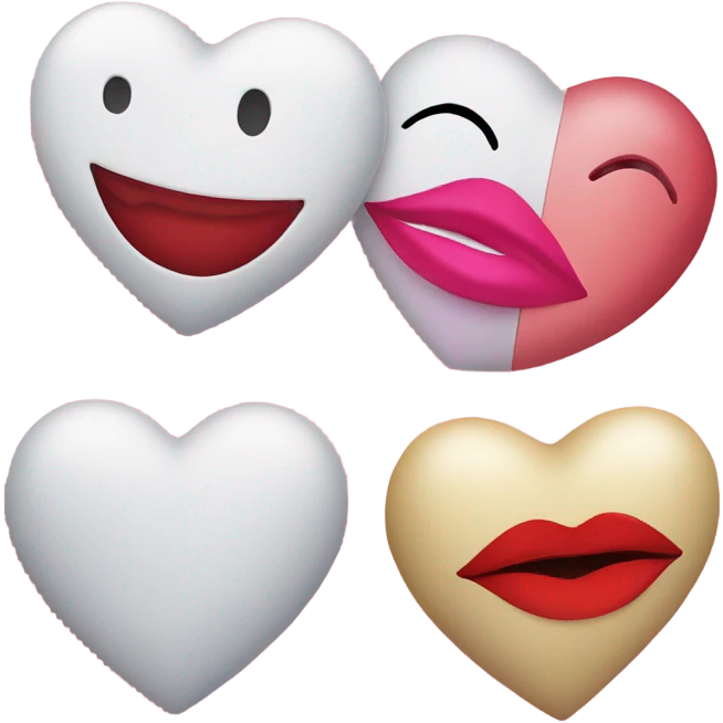 Love, hearts, a letter with a heart, a kiss. emoji