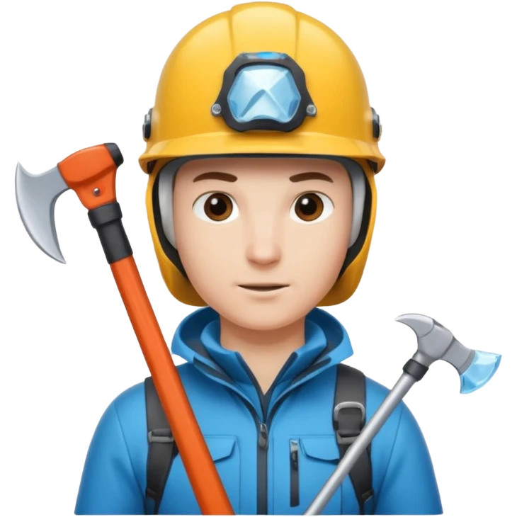 lead climber with ice axe emoji