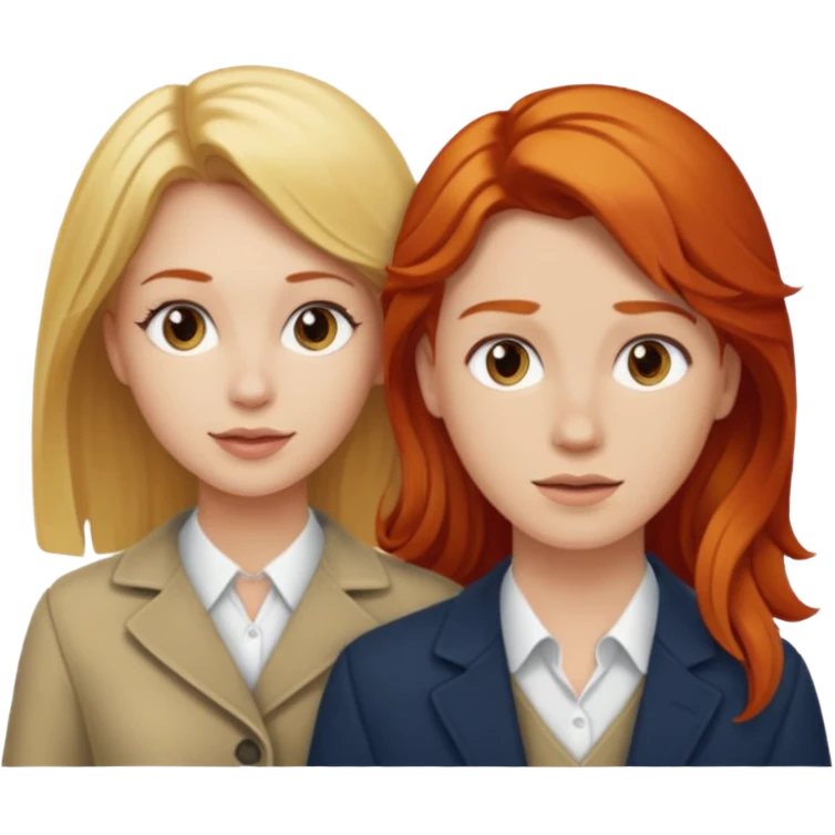 couple who are a blonde woman and redhead man emoji