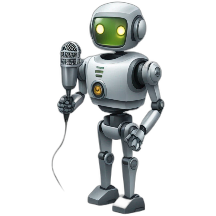  robot holding microphone emoji