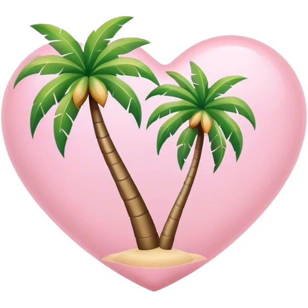 Palm tree and baby pink heart emoji