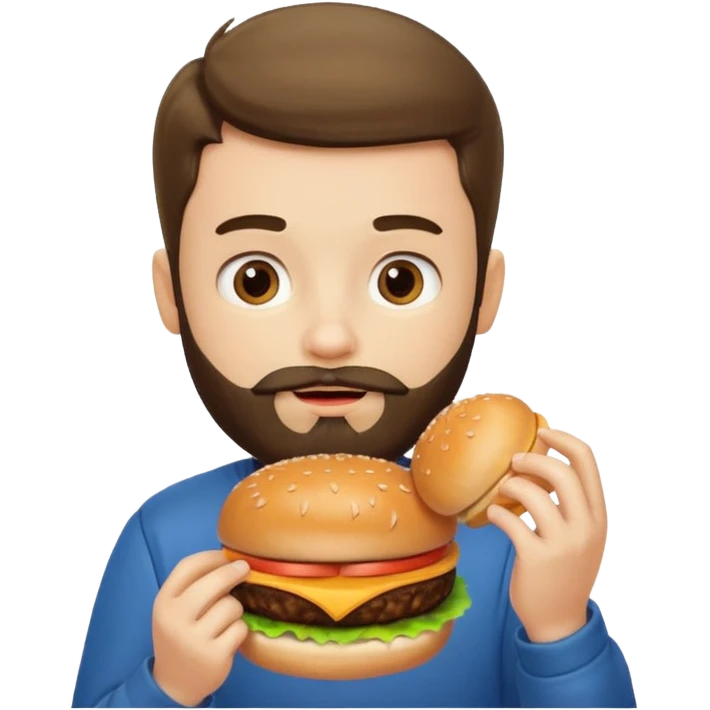 beard boy  with hamburgers emoji