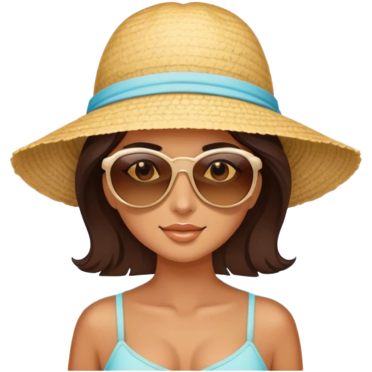 Brunette girl at the beach emoji