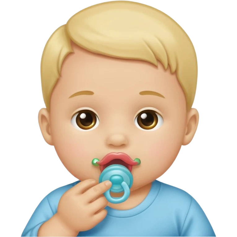 baby sucking on a pacifier emoji
