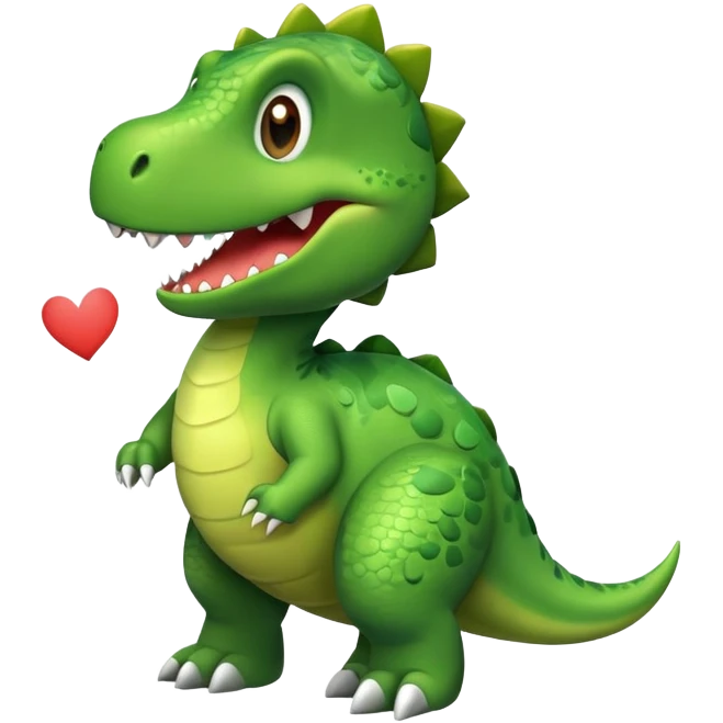 Dinosaur saying I love you emoji