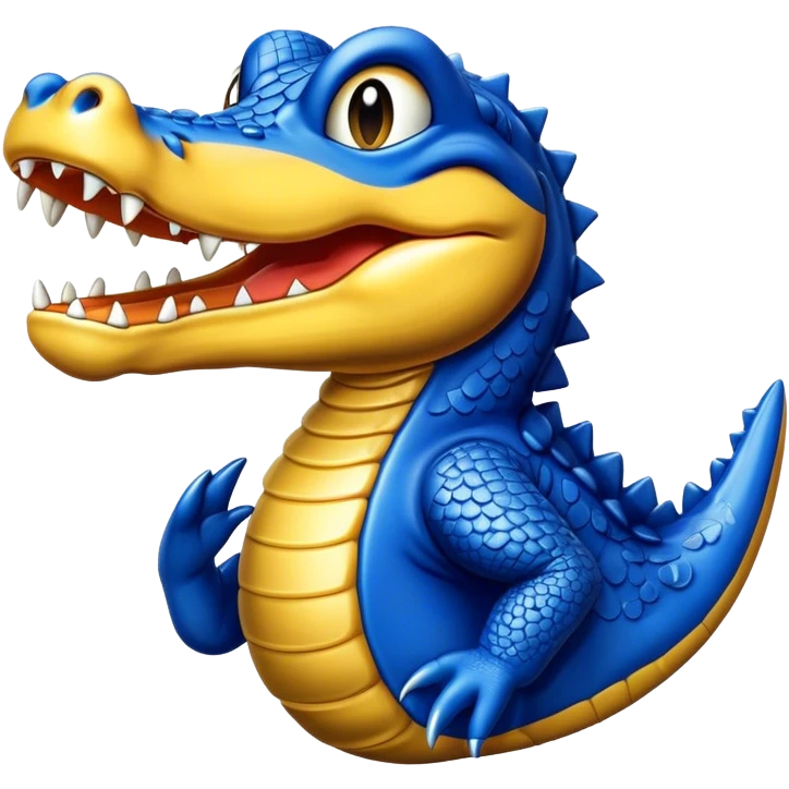 Blue and gold gator emoji