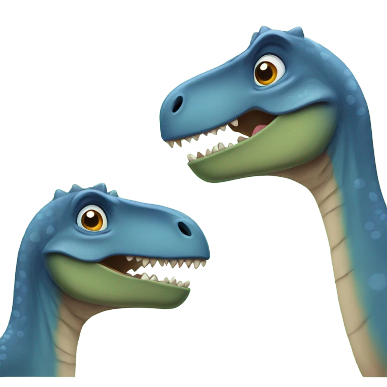 Two dinosaurs, one male and one female in love emoji