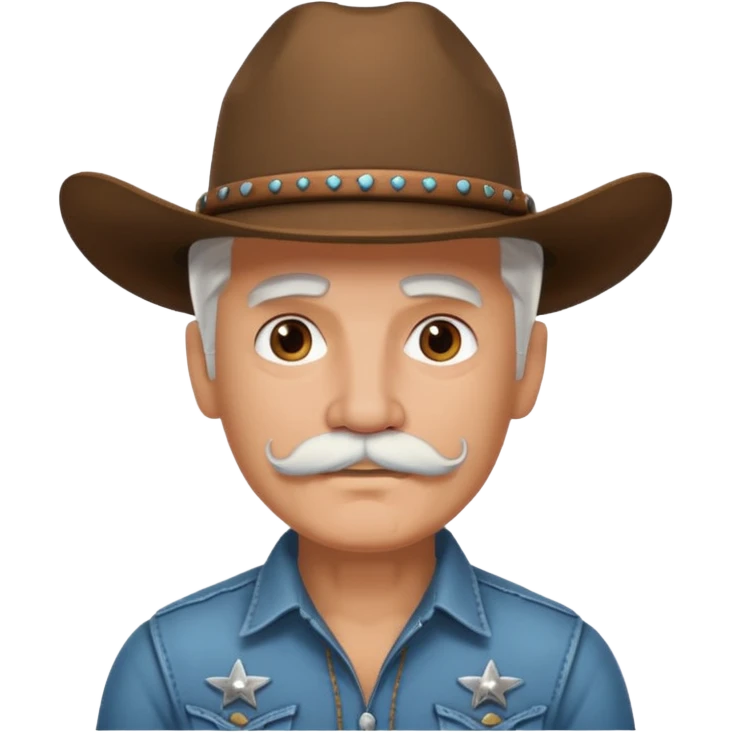 tattoos and mustached cowboys white hair emoji