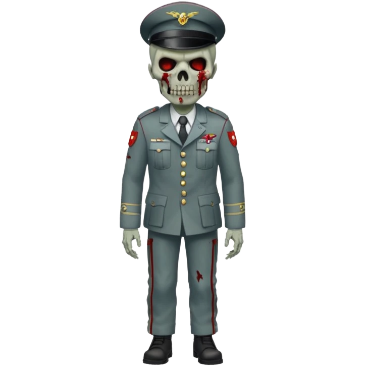 Rotting corpse zombie soldiers, full body, in the style.of your bleeding skull art. emoji