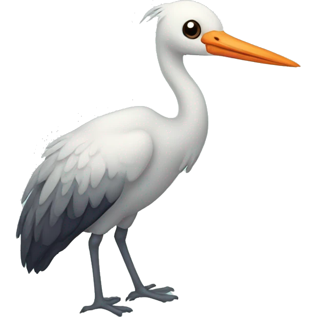 Cute crane bird emoji