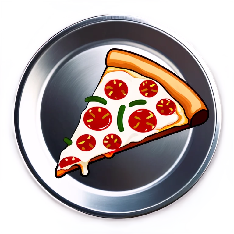 Pizza on a silver plate emoji