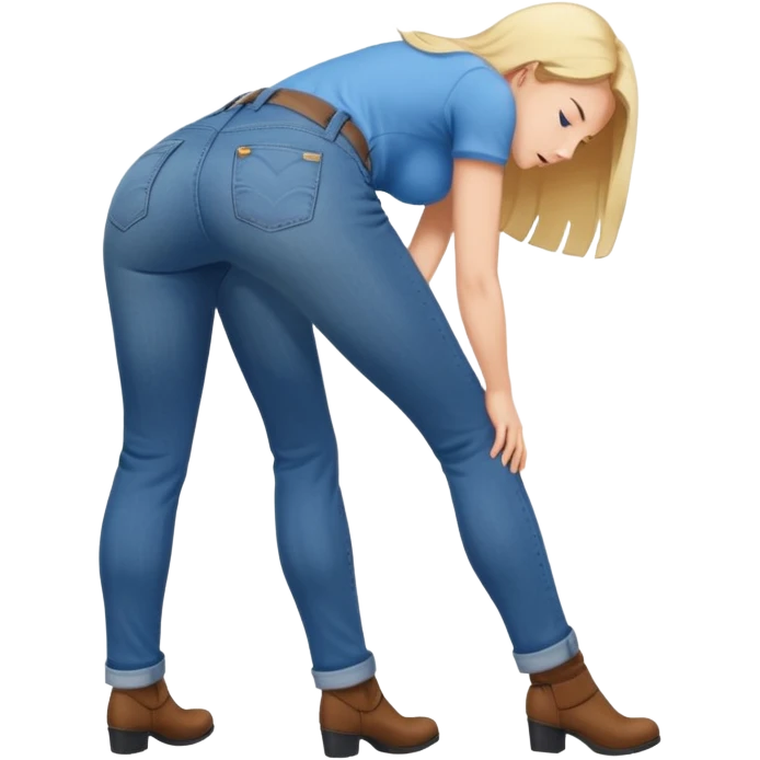 Naked women bending over into her crotch emoji