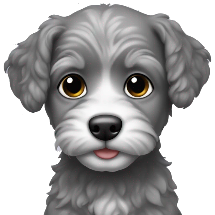 Grey lhsa-poo puppy emoji