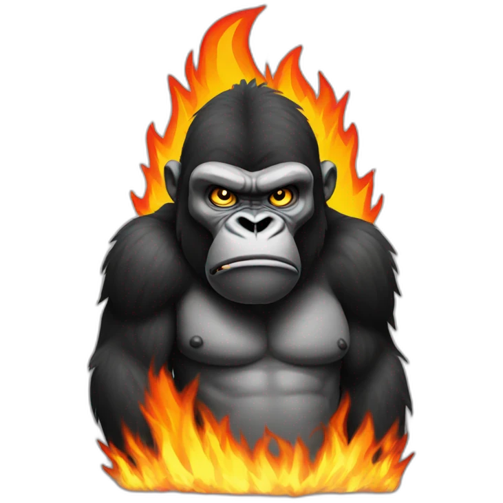 gorilla angry fire emoji