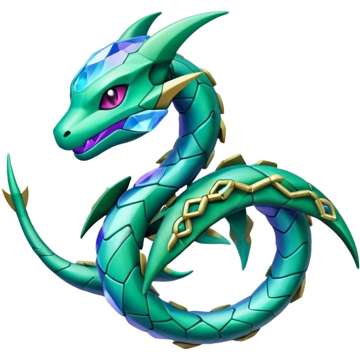 Pokemon legendary purple and cian crystal rayquaza emoji
