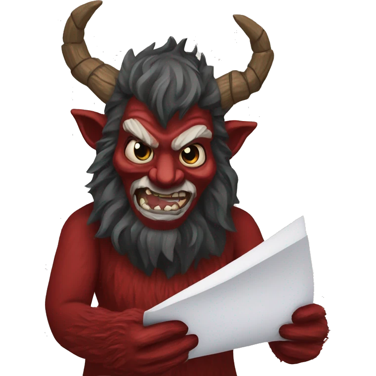 Krampus doing paper mache emoji