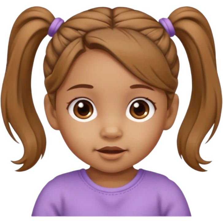 ligth brown baby girl with ponytails hairstyle  emoji