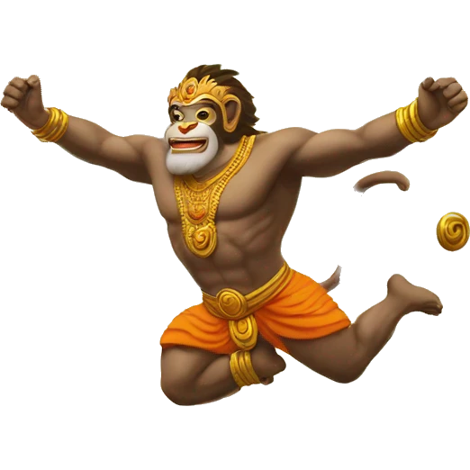 Generate an emoji of hanuman flying towards the sun  emoji